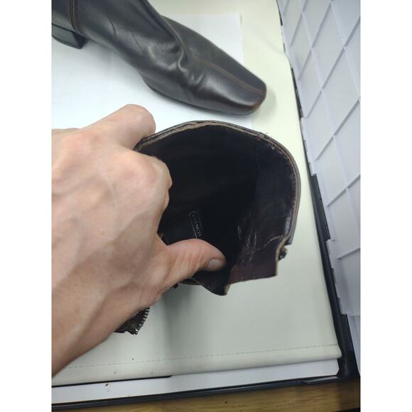Coach Rossi P016 Pointed Toe Brown Leather Ankle Boots Booties Women's Size 6B - Picture 5 of 16